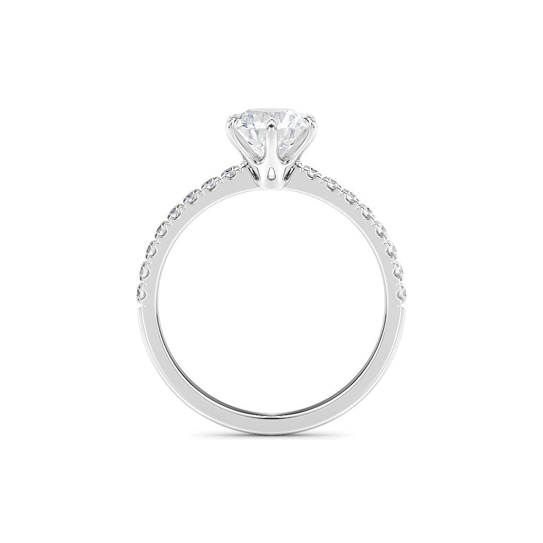 Stellini-Ch Positano Verlobungsring aus Weißgold mit Labordiamant 0,50 Karat und IGI-Zertifikat, elegantes Schmuckstück.