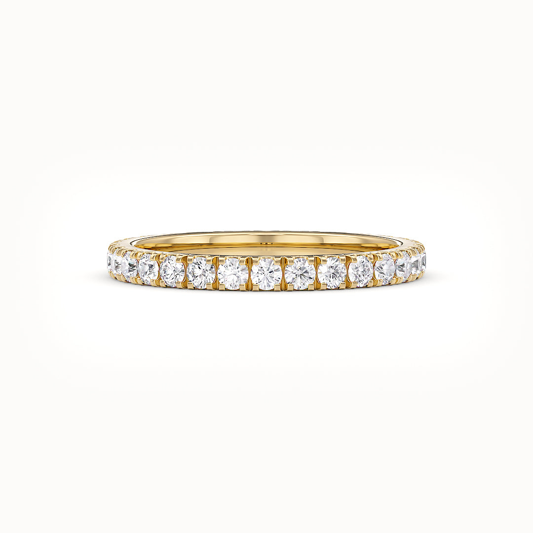 Eternity Ring aus Gelbgold mit 2,10 mm Breite und 0,77 Karat Labordiamant, von Stellini Diamonds, mit IGI-Zertifikat