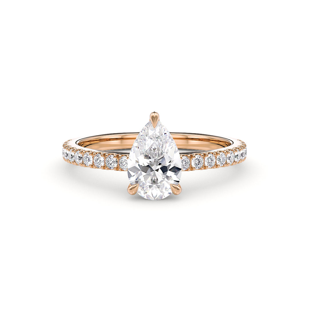 Verlobungsring Estelle von Stellini Diamonds mit 1 Karat Labordiamant in Roségold, IGI-Zertifikat sichtbar
