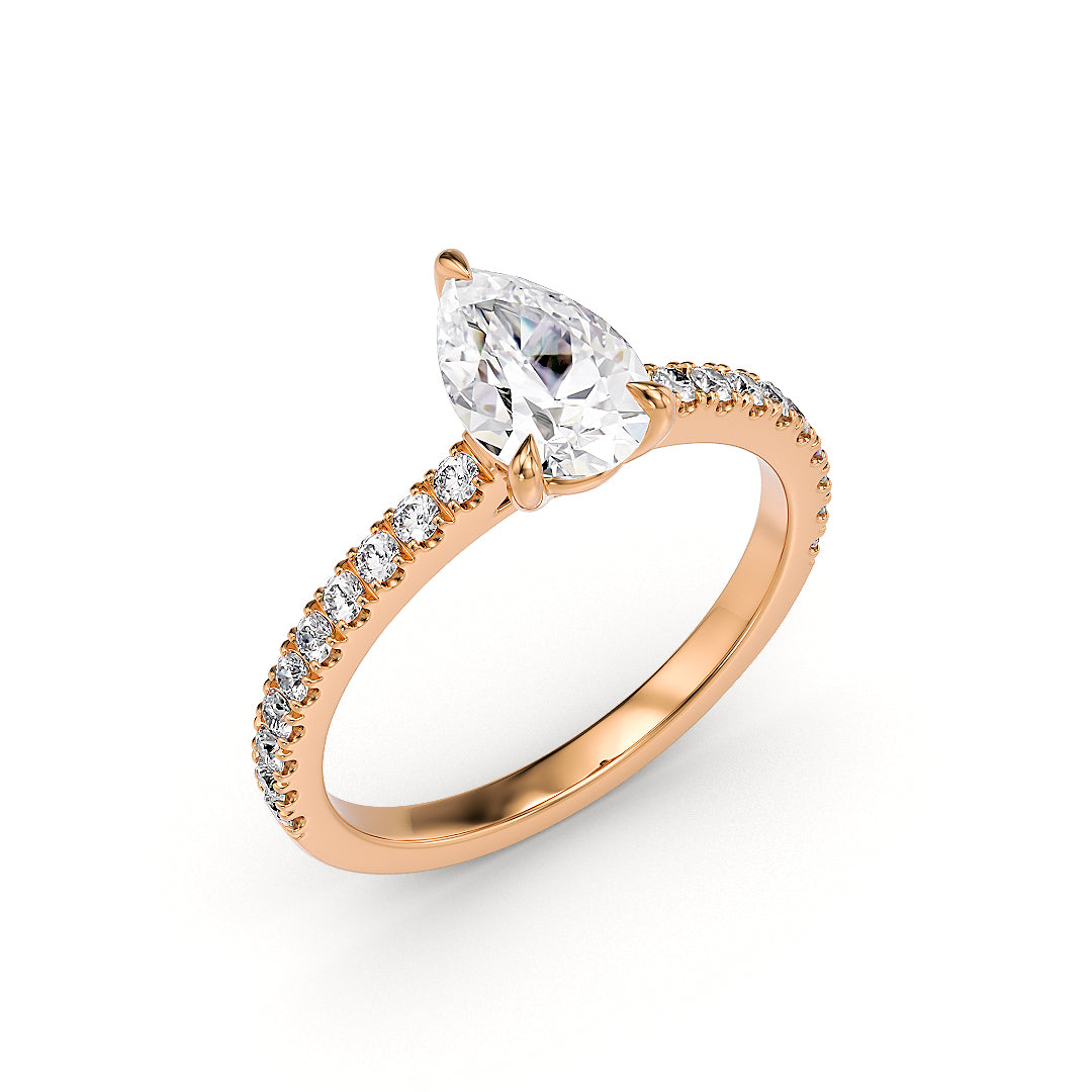 Verlobungsring Estelle von Stellini Diamonds mit 1-Karat-Labordiamant in Roségold, mit IGI-Zertifikat, elegantes Schmuckstück