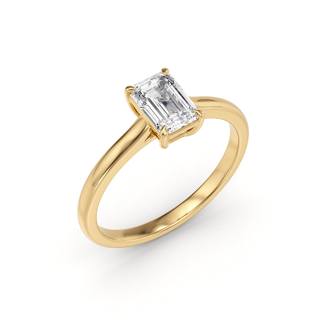 Grazia Verlobungsring aus Gelbgold mit 1,00 Karat Labordiamant und IGI-Zertifikat von Stellini Diamonds.