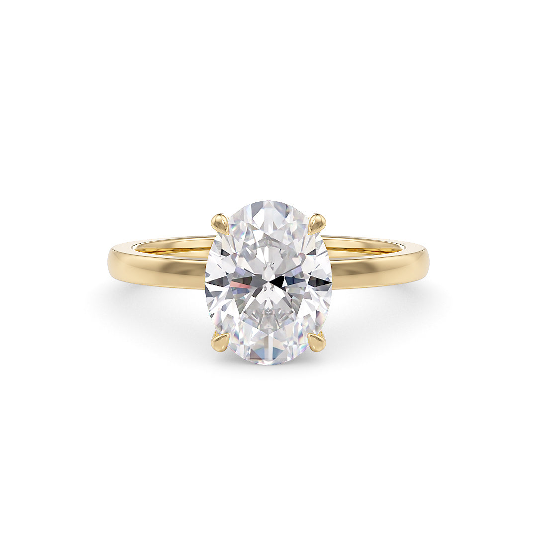 Sofia Verlobungsring aus gelbgold von Stellini Diamonds mit 1-Karat-Labordiamant in low setting, IGI-Zertifikat sichtbar