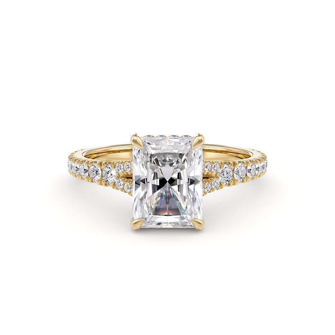 Eleonore Verlobungsring aus 18K Gelbgold mit 2,55 Karat Labordiamant von Stellini Diamonds, IGI-zertifiziert.
