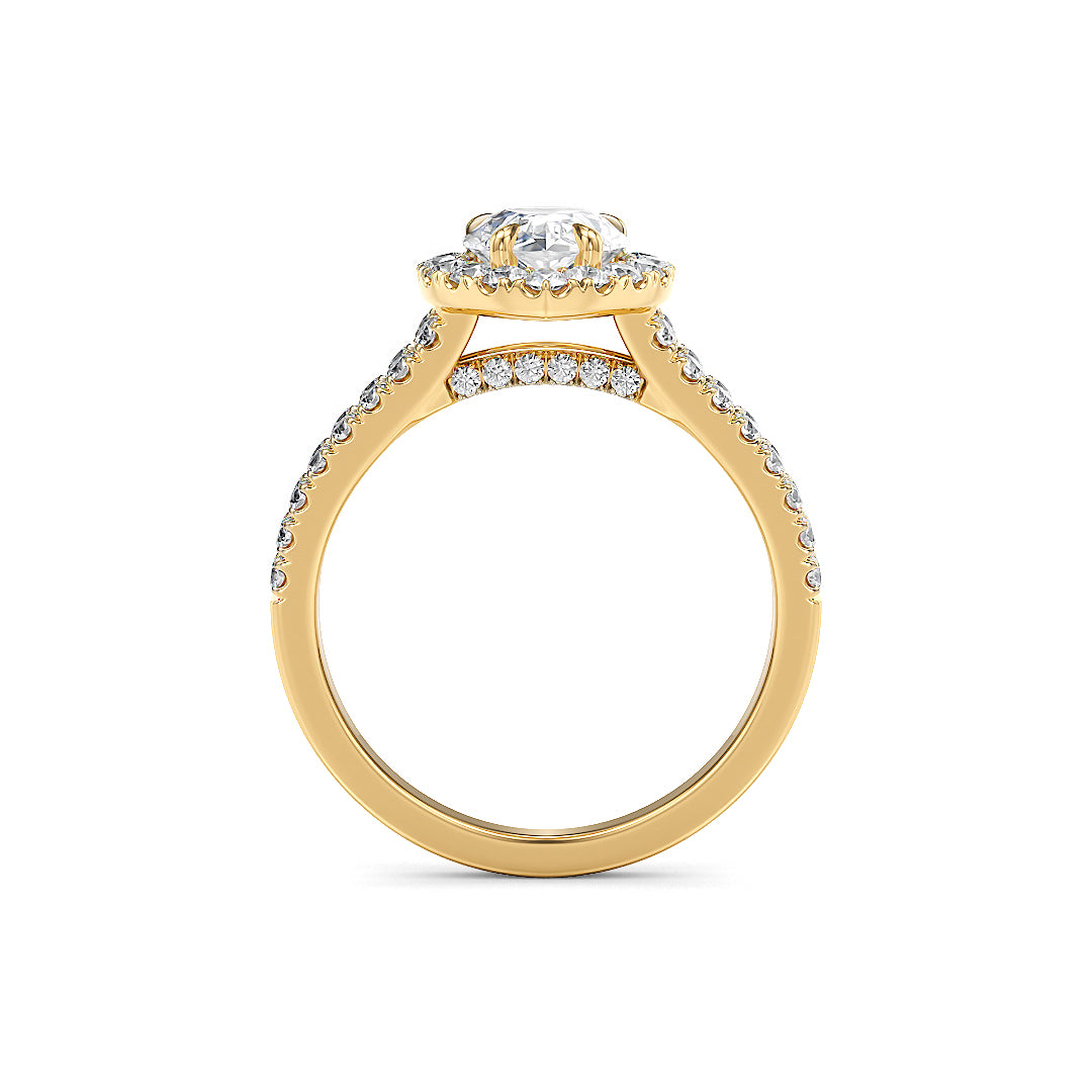 Stellini Diamonds Mirabella Verlobungsring aus Gelbgold mit Labordiamant, 1,60 Karat, IGI-Zertifikat, eleganter Verlobungsring