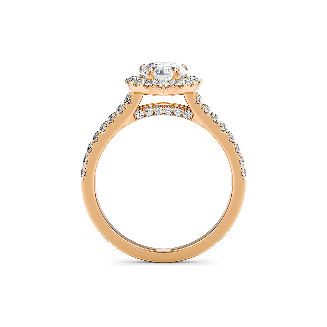 Stellini Diamonds Mirabella Verlobungsring aus Roségold mit Labordiamant und IGI-Zertifikat, 1,60 Karat, elegantes Design