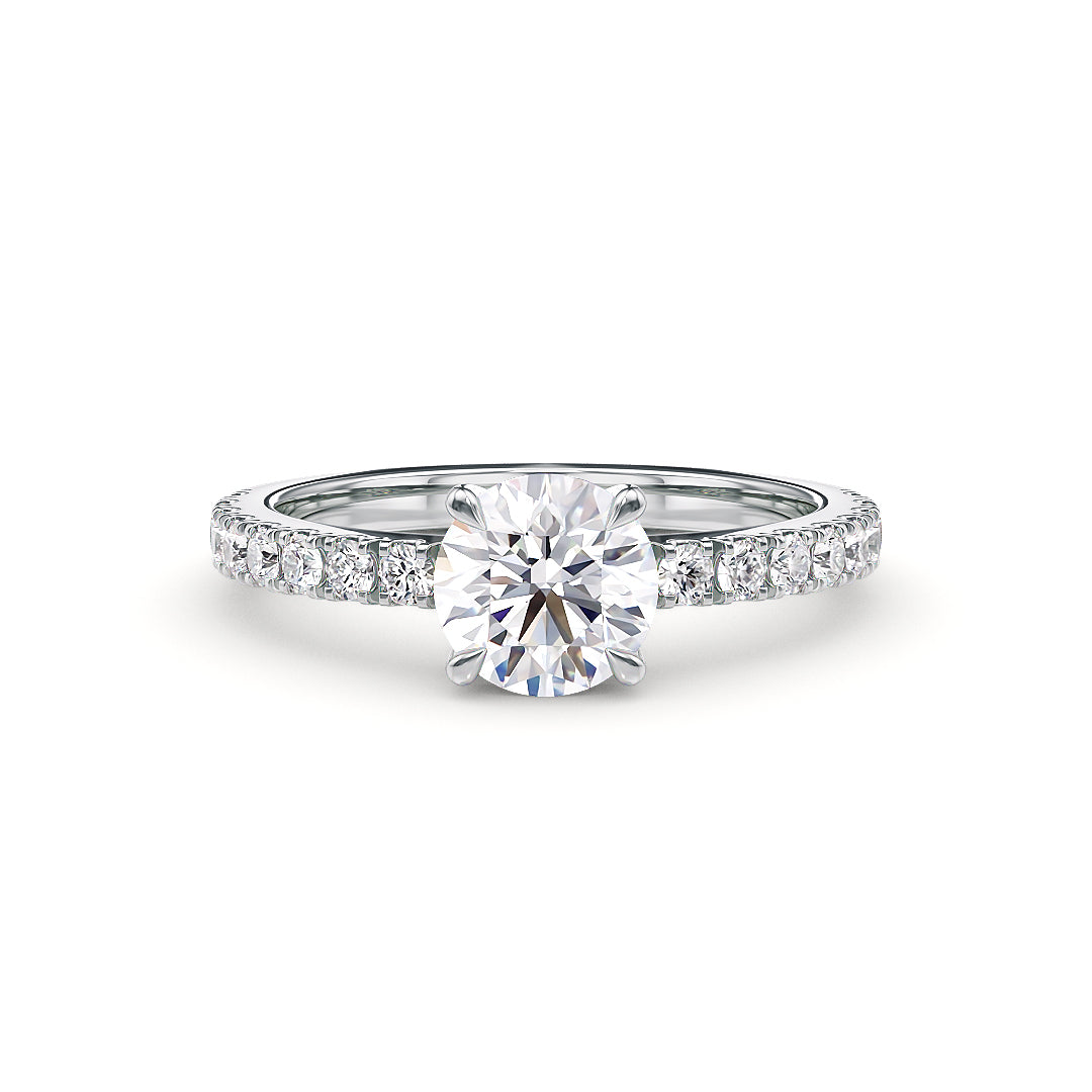 Florence Verlobungsring aus Weißgold von Stellini Diamonds mit 1,00 Karat Labordiamant und IGI-Zertifikat auf elegantem Ring