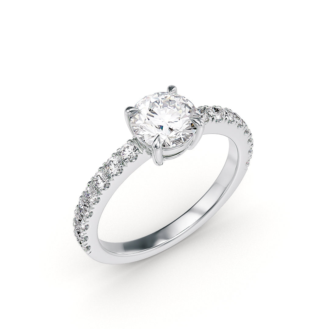 Stellini Diamonds Florence Verlobungsring aus 18K Weißgold mit 1,00 Karat Labordiamant und IGI-Zertifikat.