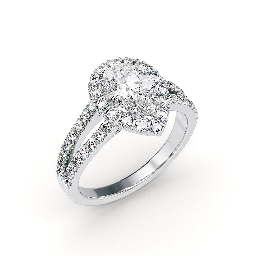 Stellini Diamonds Mirabella Verlobungsring aus 18K Weißgold mit Labordiamant, IGI-Zertifikat, 1,60 Karat, elegante Schmuckkreation