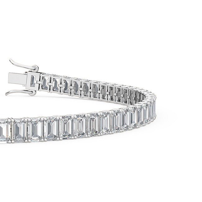 Stellini Diamonds Tennisarmband mit emerald-cut Diamanten, 18 cm Länge, elegantes Schmuckstück für Damen