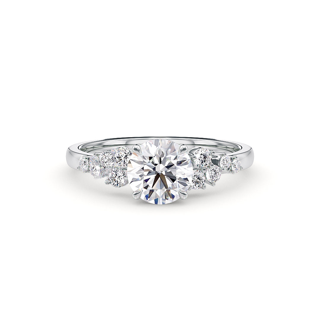 Stellini Diamonds Cinderella Verlobungsring aus Weißgold mit Labordiamant, 1,25 Karat, IGI-Zertifikat, elegante Schmuckkreation