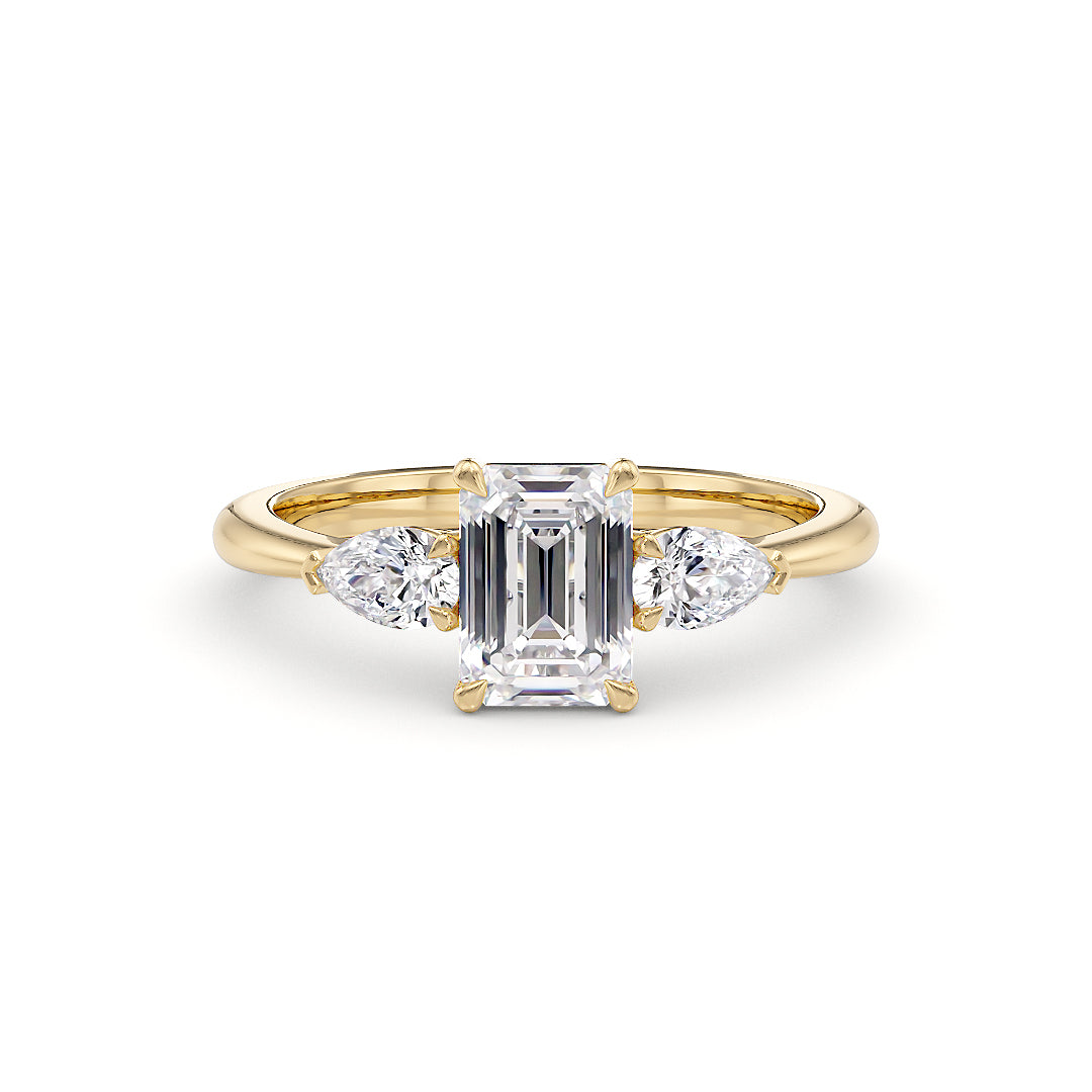 Elisa Verlobungsring aus Gelbgold mit Labordiamanten und IGI-Zertifikat, von Stellini Diamonds, elegante Goldring mit Diamanten.