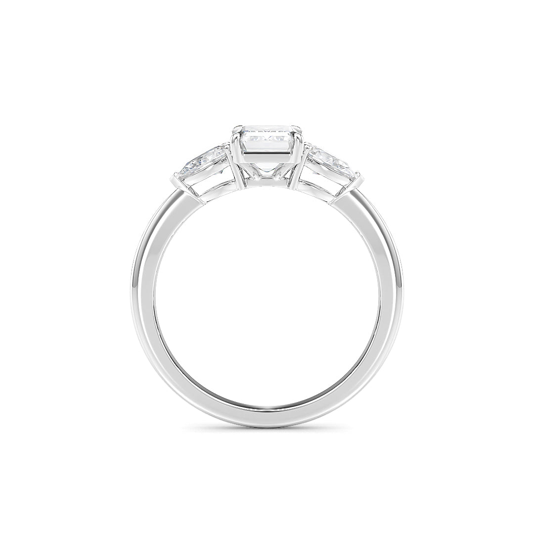 Elisa Verlobungsring aus Platin mit Labordiamant, 2,22 Karat, von Stellini Diamonds, mit IGI-Zertifikat sichtbar auf dem Ring