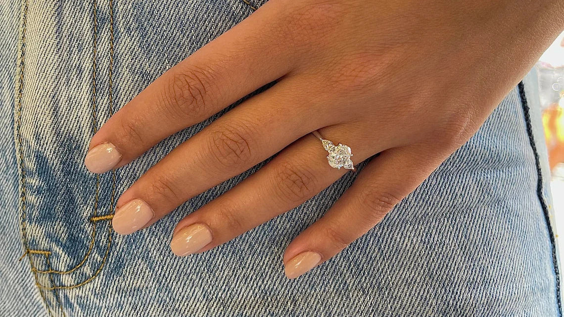 Woman with engagement ring