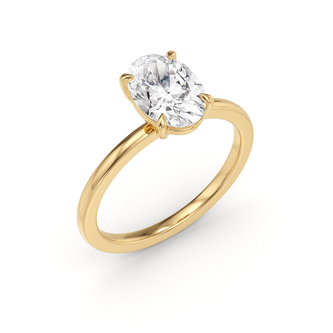 Verlobungsring Oval Gelbgold Solitär
