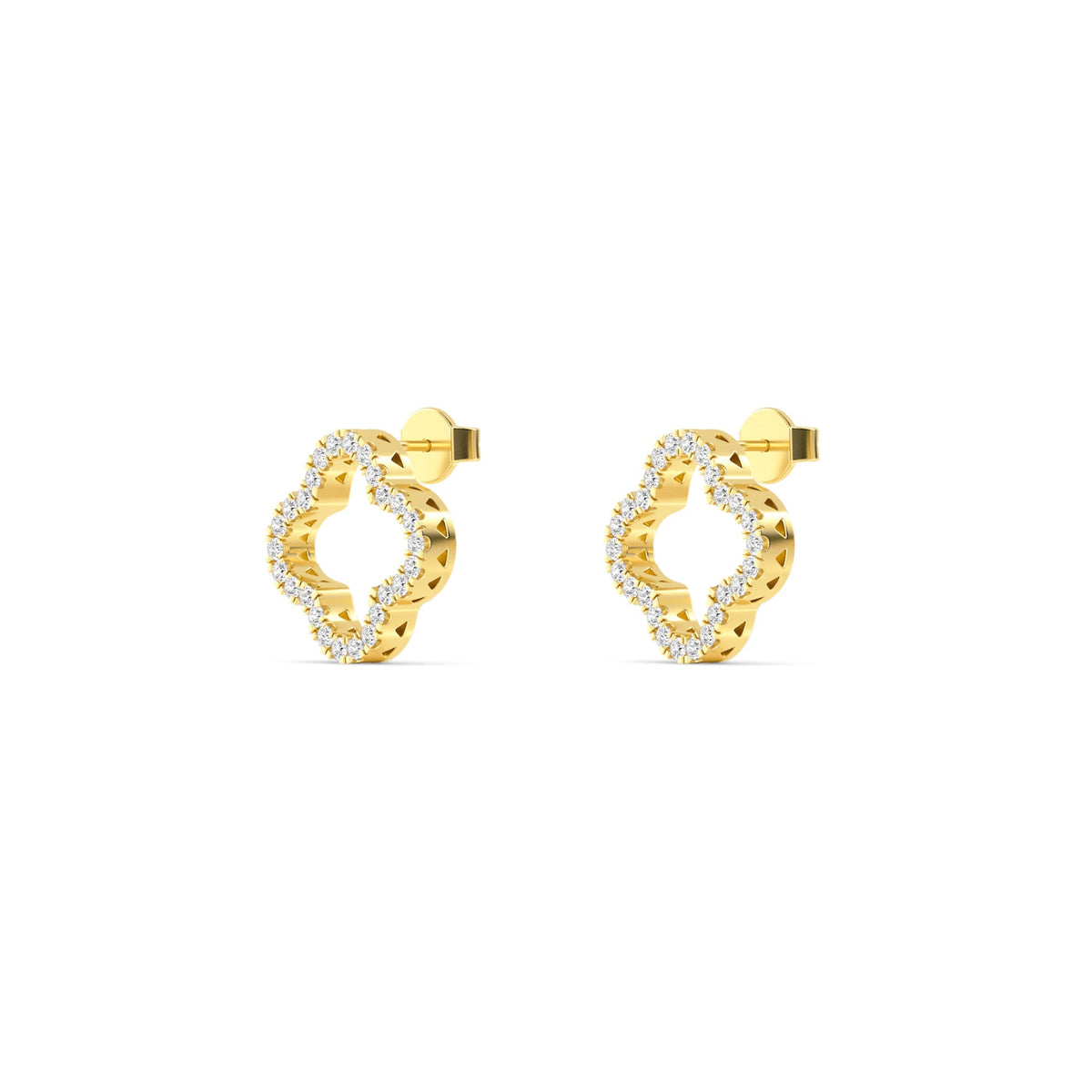 Diamant Leaf Ohrringe 18 Karat - Stellini Diamonds