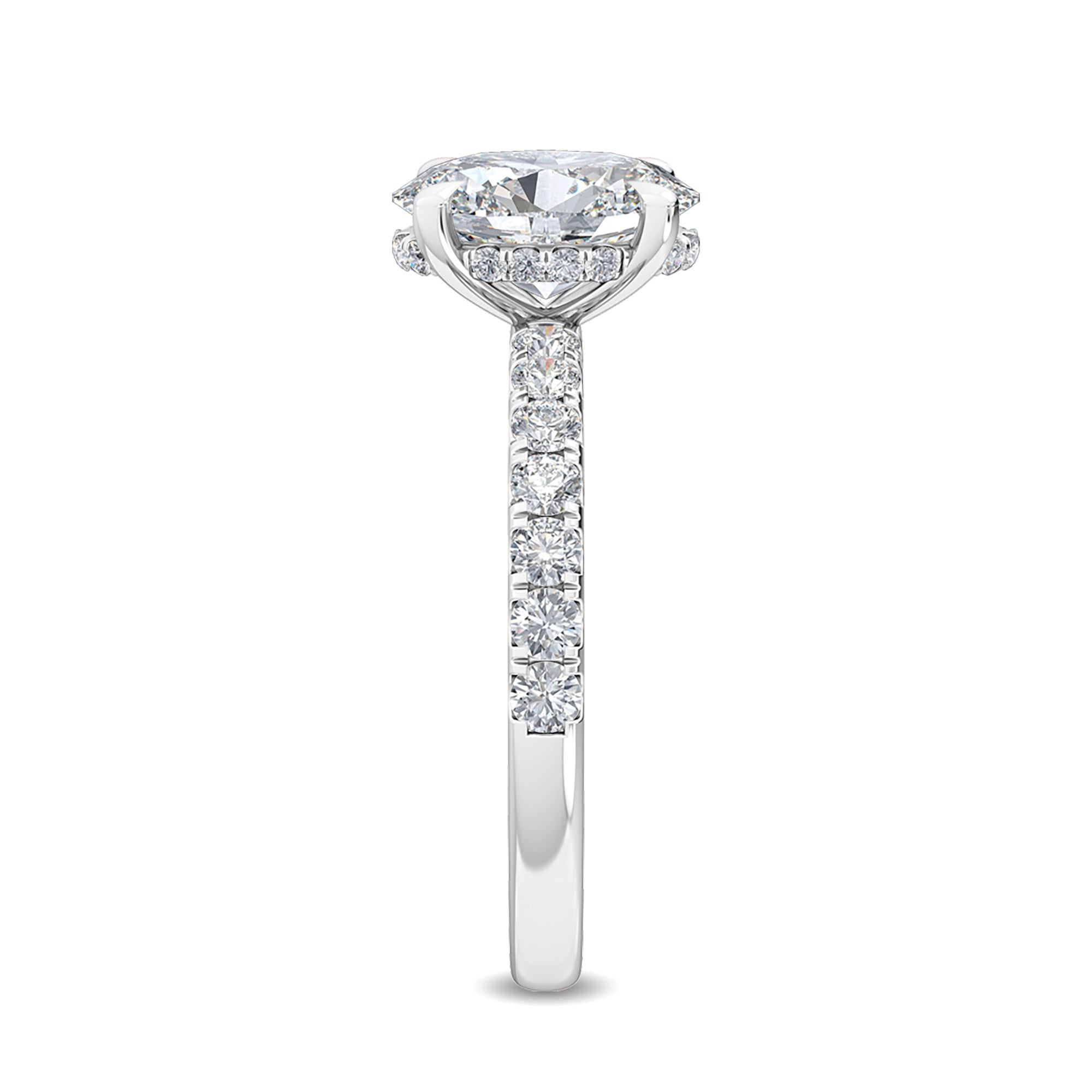 Oval Side Stones Verlobungsring 1.45 Karat - Stellini Diamonds