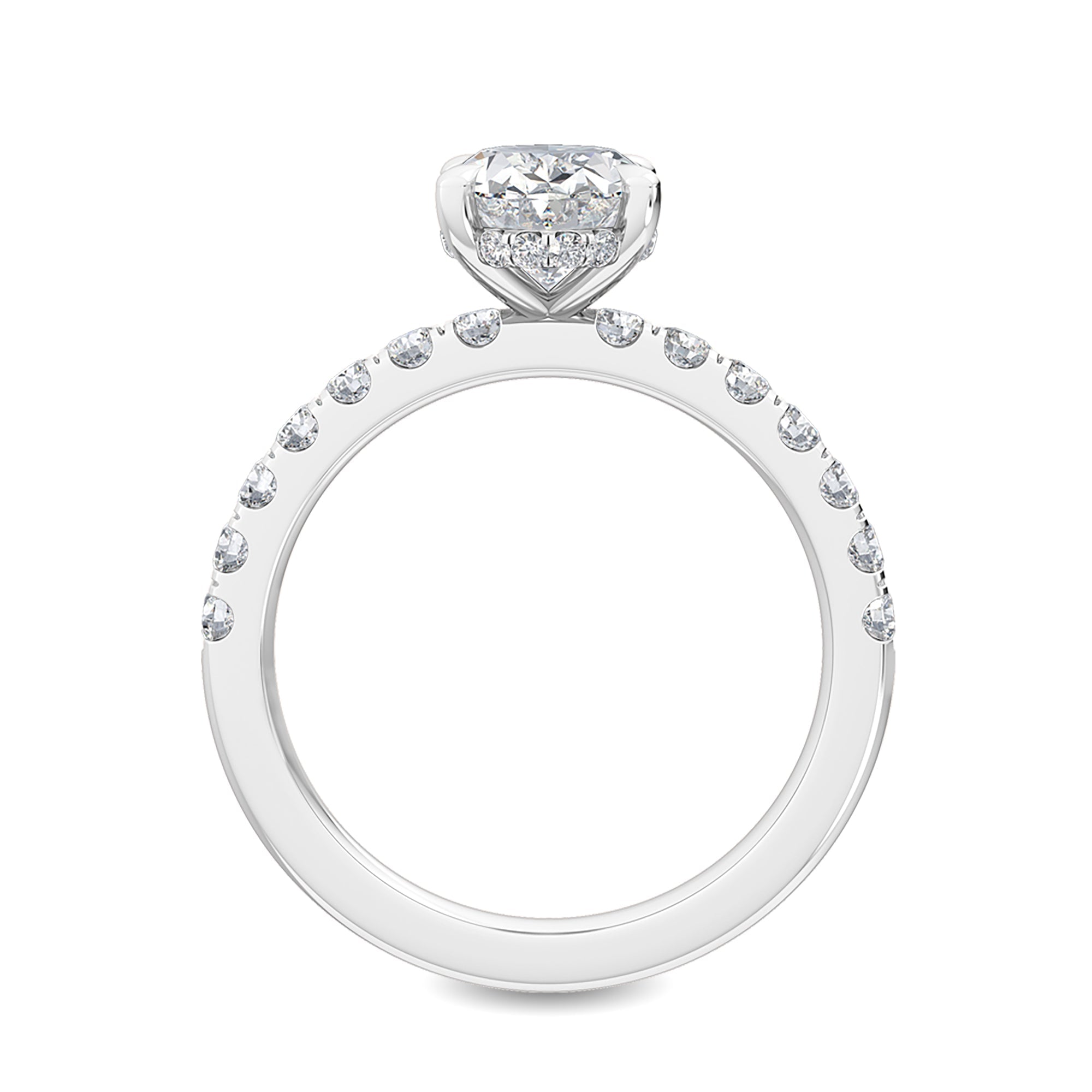 Oval Side Stones Verlobungsring 1.45 Karat - Stellini Diamonds