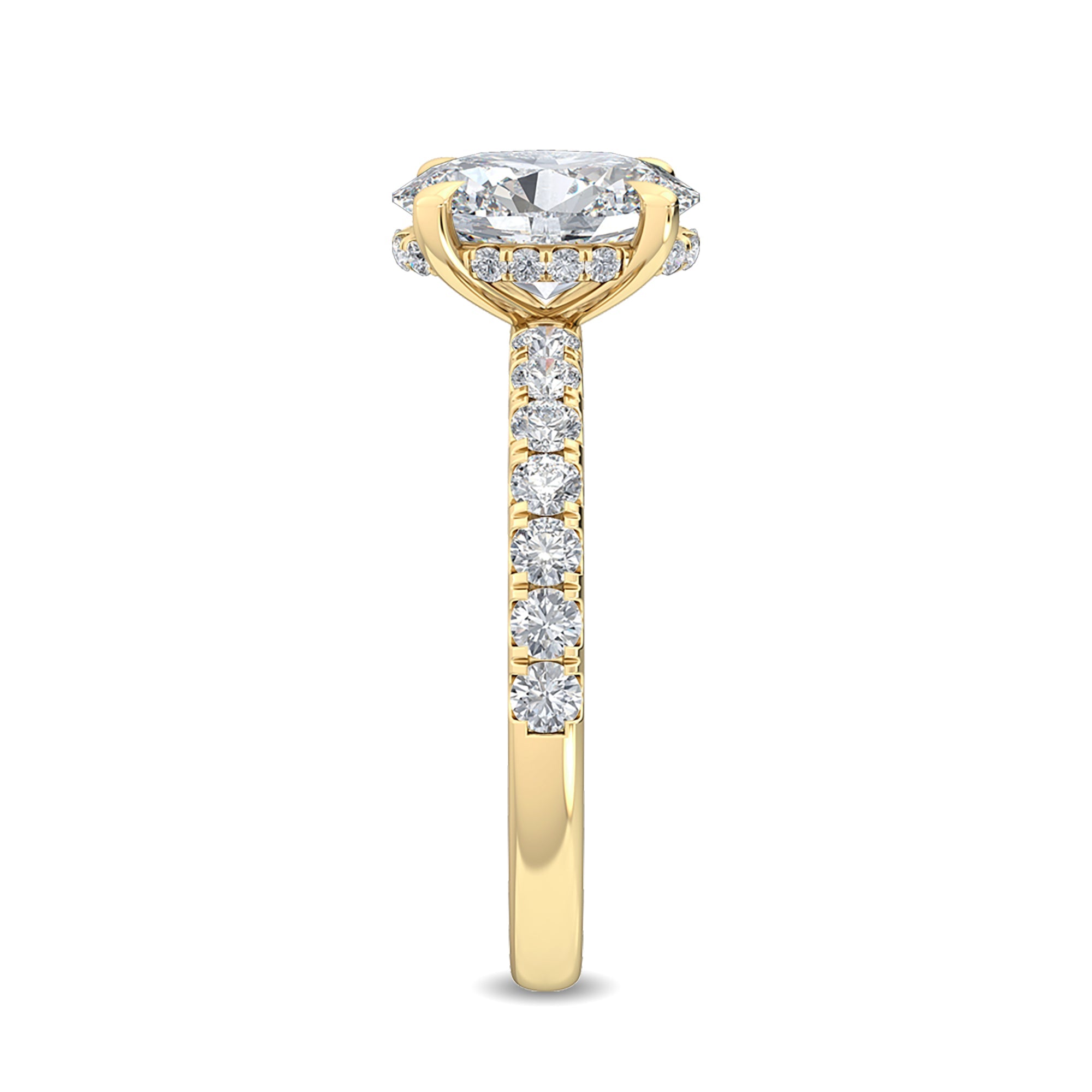 Oval Side Stones Verlobungsring 1.45 Karat - Stellini Diamonds