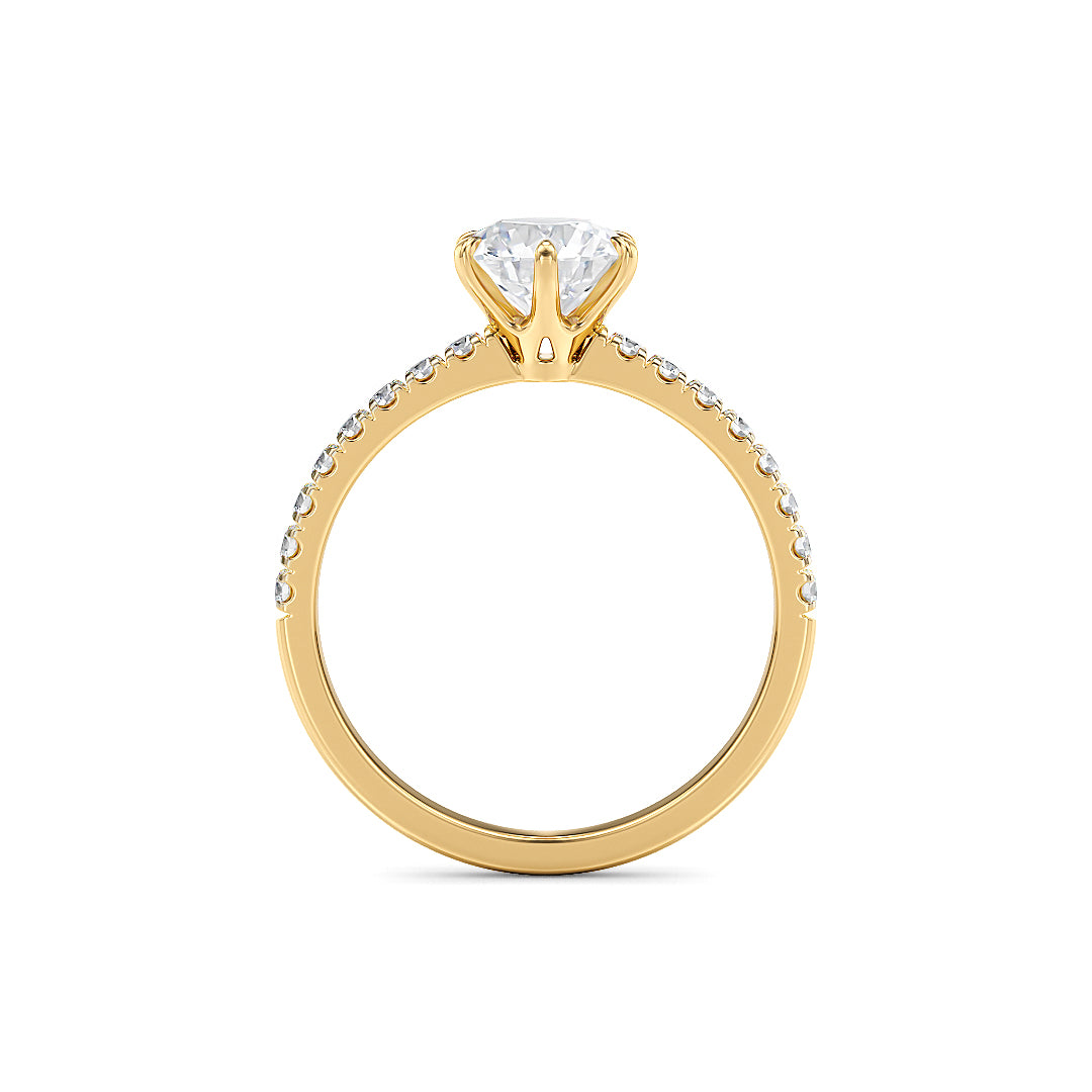 Stellini-Ch Positano Verlobungsring aus Gelbgold mit Labordiamant 0,50 Karat, mit IGI-Zertifikat, elegantes Schmuckstück