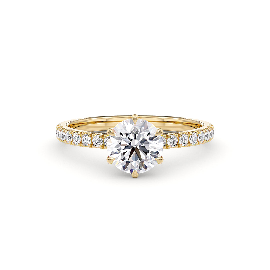 Positano Verlobungsring aus Gelbgold von stellini-ch mit Labordiamant, 0,50 Karat, Igi-Zertifikat, elegantes Design