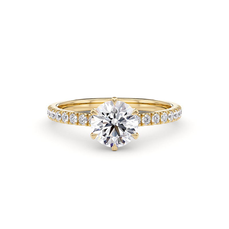 Gelbgold Verlobungsring von stellini-ch mit funkelndem Diamant, elegantem Design und klassischem Glanz.