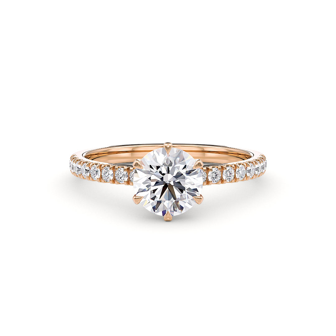 Positano Verlobungsring aus Roségold mit Labordiamant, 0,50 Karat, von stellini-ch, mit IGI-Zertifikat.