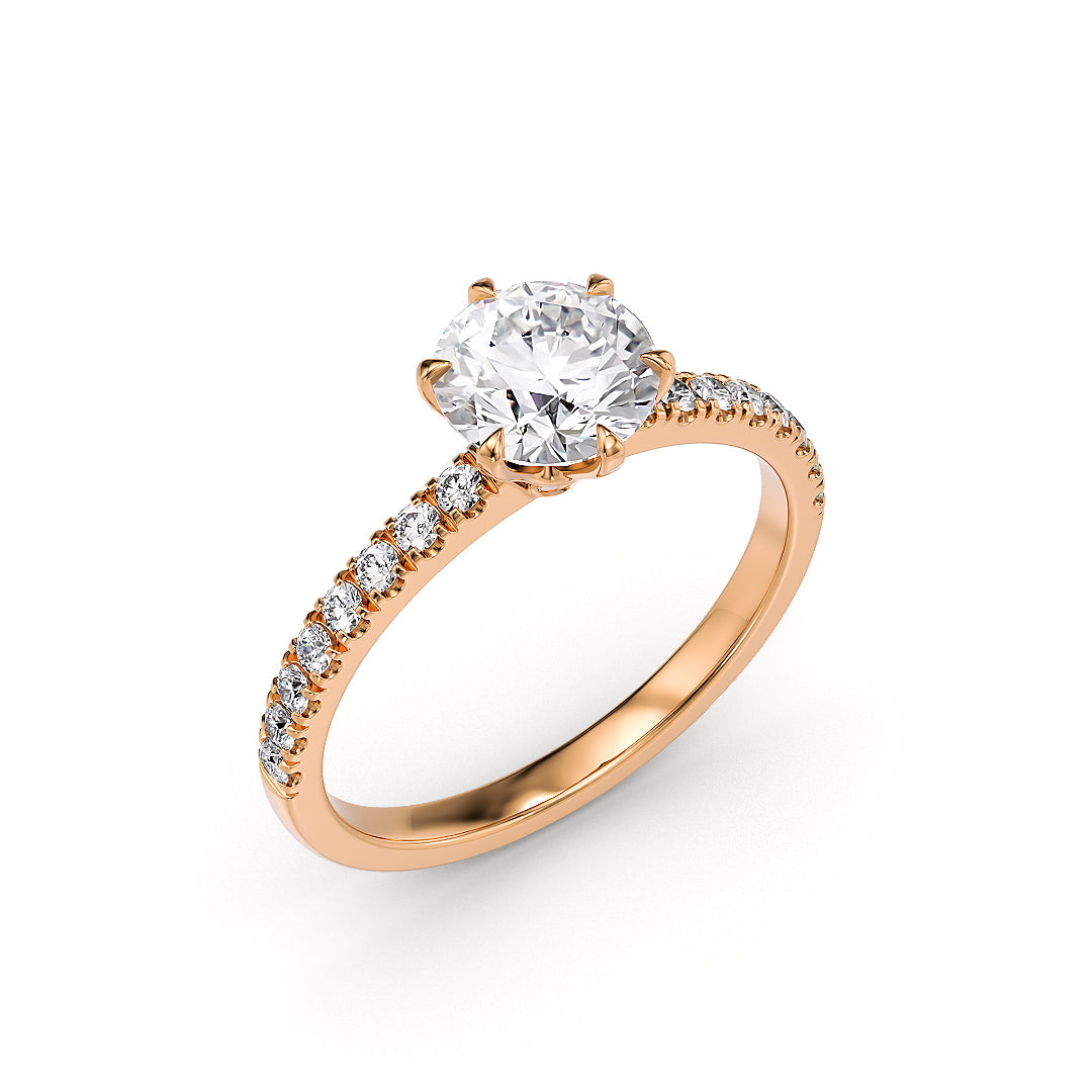 Stellini-Ch Positano Verlobungsring mit Labordiamant, 0,50 Karat, Roségold, elegantes Design für Verlobung.