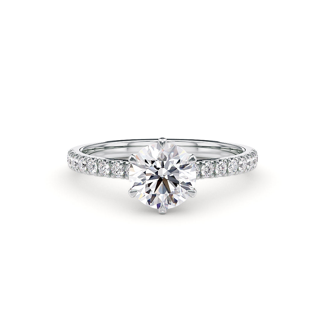 Stellini-Ch Positano Verlobungsring aus Weissgold mit Labordiamant 0,50 Karat, Igi-Zertifikat, elegantes Schmuckstück