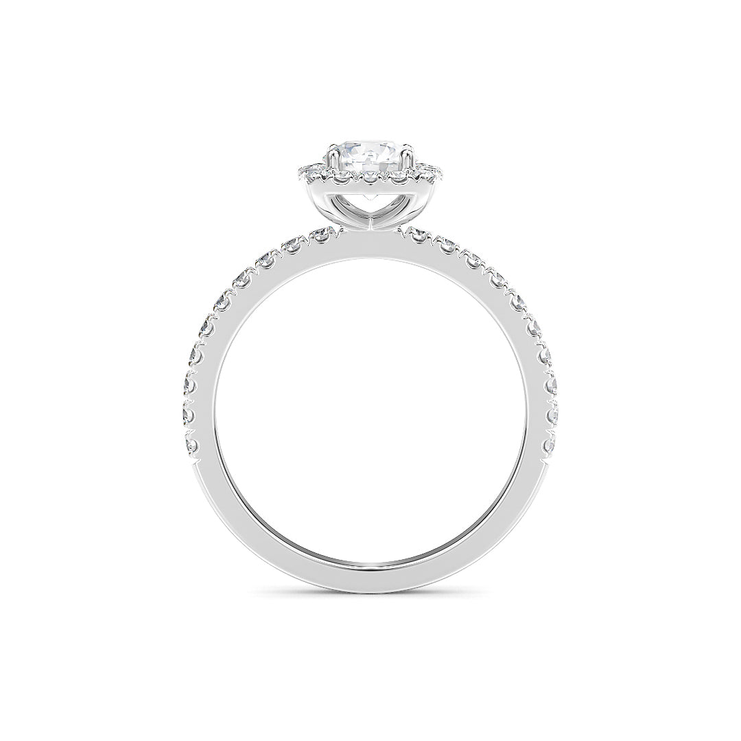 Stellini-Ch Isabella Verlobungsring aus Weißgold mit Labordiamant 0,85 Karat und IGI-Zertifikat.