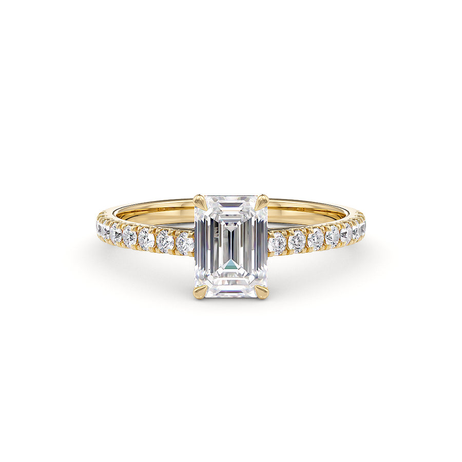 Athena yellow gold engagement ring by stellini-ch featuring a sparkling center stone and elegant band design.