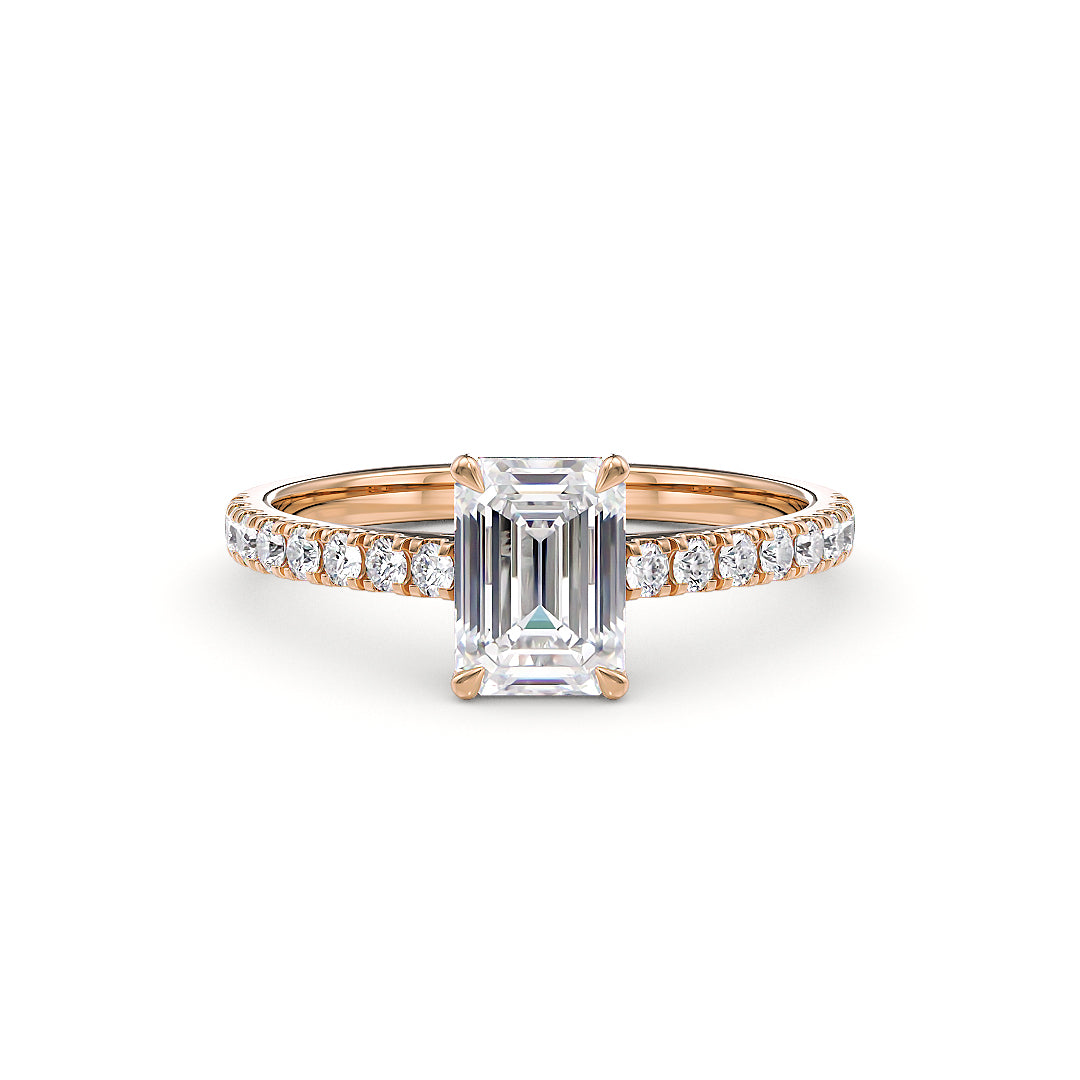 Stellini-Ch Athena Verlobungsring in Roségold mit Labordiamant 1,00 Karat, Igi-Zertifikat, elegantes Schmuckstück