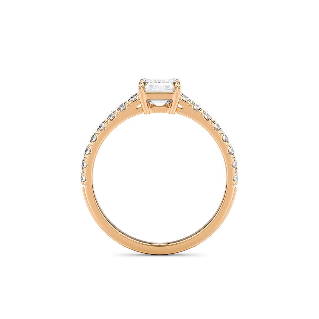 Stellini-Ch Athena Verlobungsring in Roségold mit Labordiamanten, 1 Karat Center-Stein, IGI-Zertifikat, elegantes Schmuckstück
