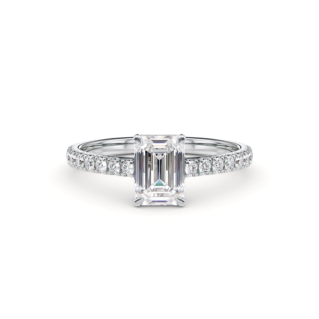 Stellini-Ch Athena Verlobungsring in Weißgold mit 1,00 Karat Labordiamant und IGI-Zertifikat, eleganter Verlobungsring in Nahaufnahme