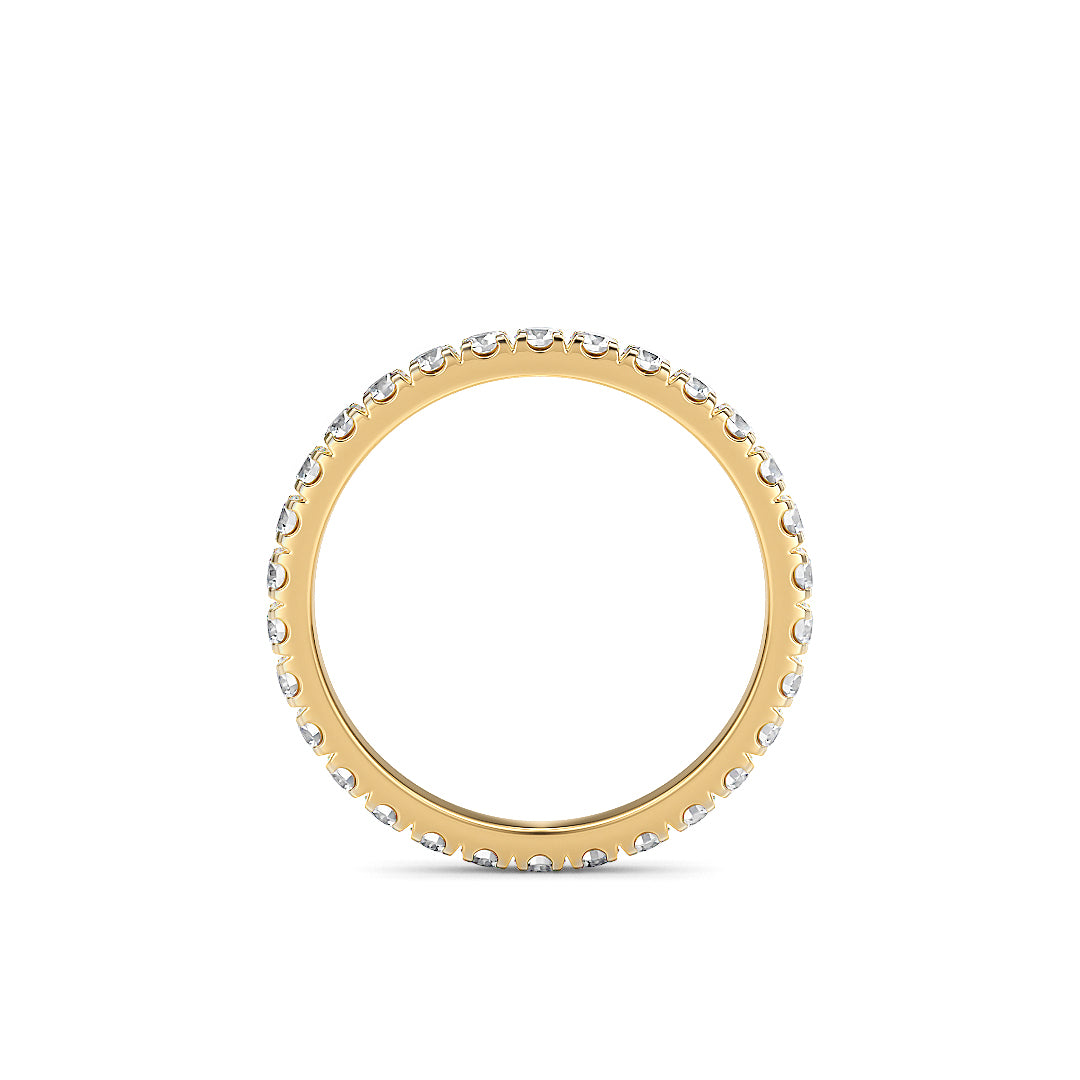 Eternity RIng aus Gelbgold mit 2,10 mm Breite und 0,77 Karat Labordiamanten von Stellini Diamonds, mit IGI-Zertifikat
