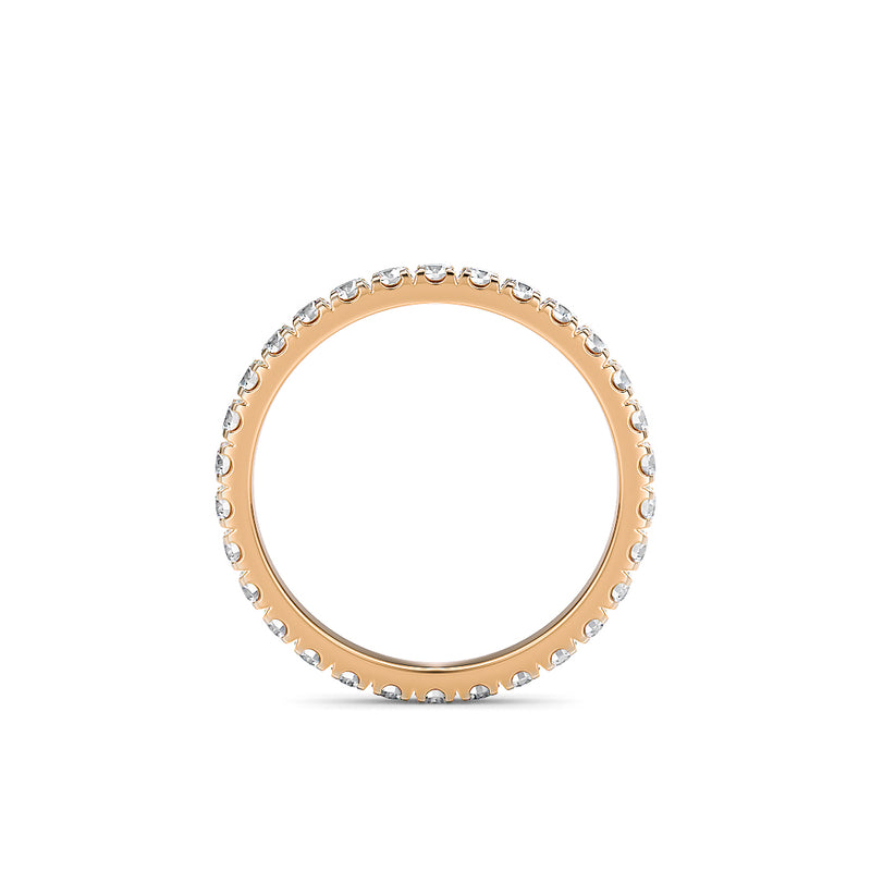 Stellini Diamonds Eternity Ring in Roségold mit 2,10 mm Labordiamant, IGI-Zertifikat, eleganter Ehering, filigranes Design
