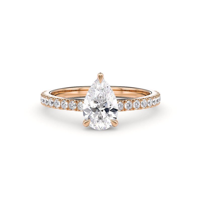 Verlobungsring Estelle in Roségold von Stellini Diamonds mit 1 Karat Labordiamant und IGI-Zertifikat, elegant und funkelnd.