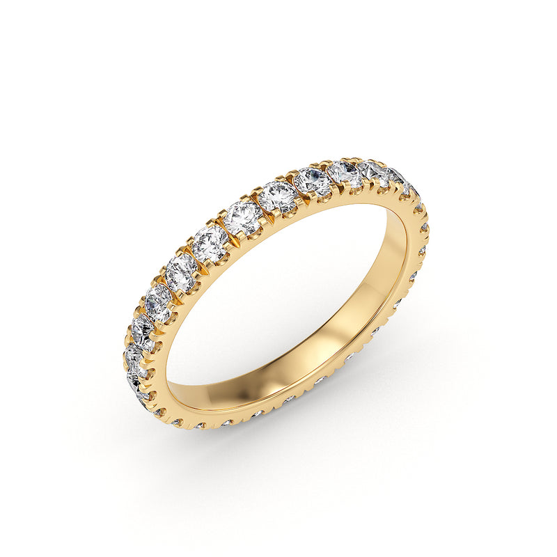 Stellini Diamonds Roma Ring Gelbgold 2,50mm mit 1,10 Karat Labordiamant und IGI-Zertifikat, detailreiche Schmuckaufnahme