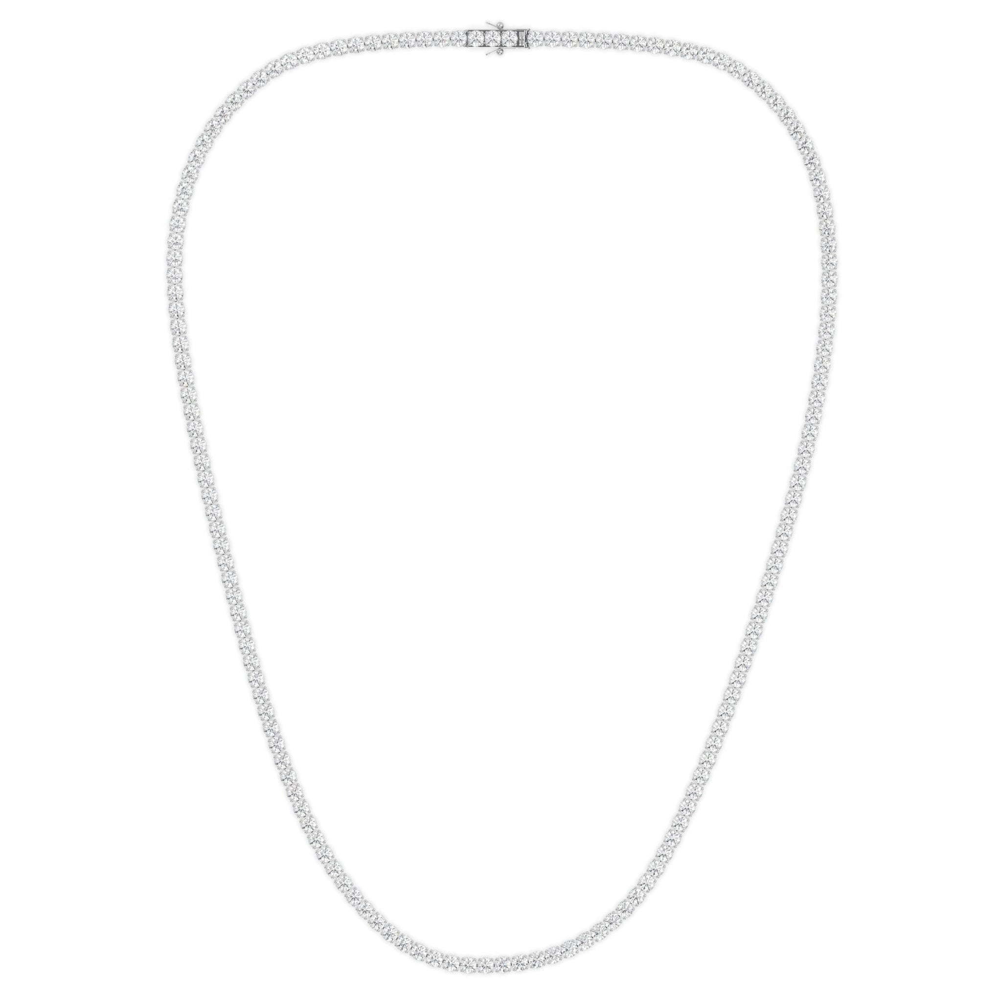 Weißgold Tennis Halskette von Stellini Diamonds, 2,5 mm breit, 16 Zoll (40 cm), eleganter Schmuck aus 14 Karat Weissgold