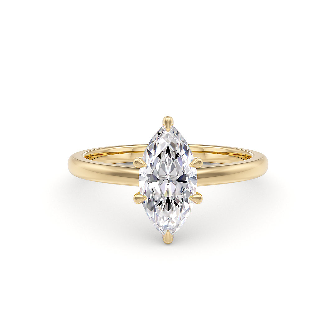 Gianna Verlobungsring aus Gelbgold mit 1 Karat Labordiamant von Stellini Diamonds, mit IGI-Zertifikat, elegantes Schmuckstück