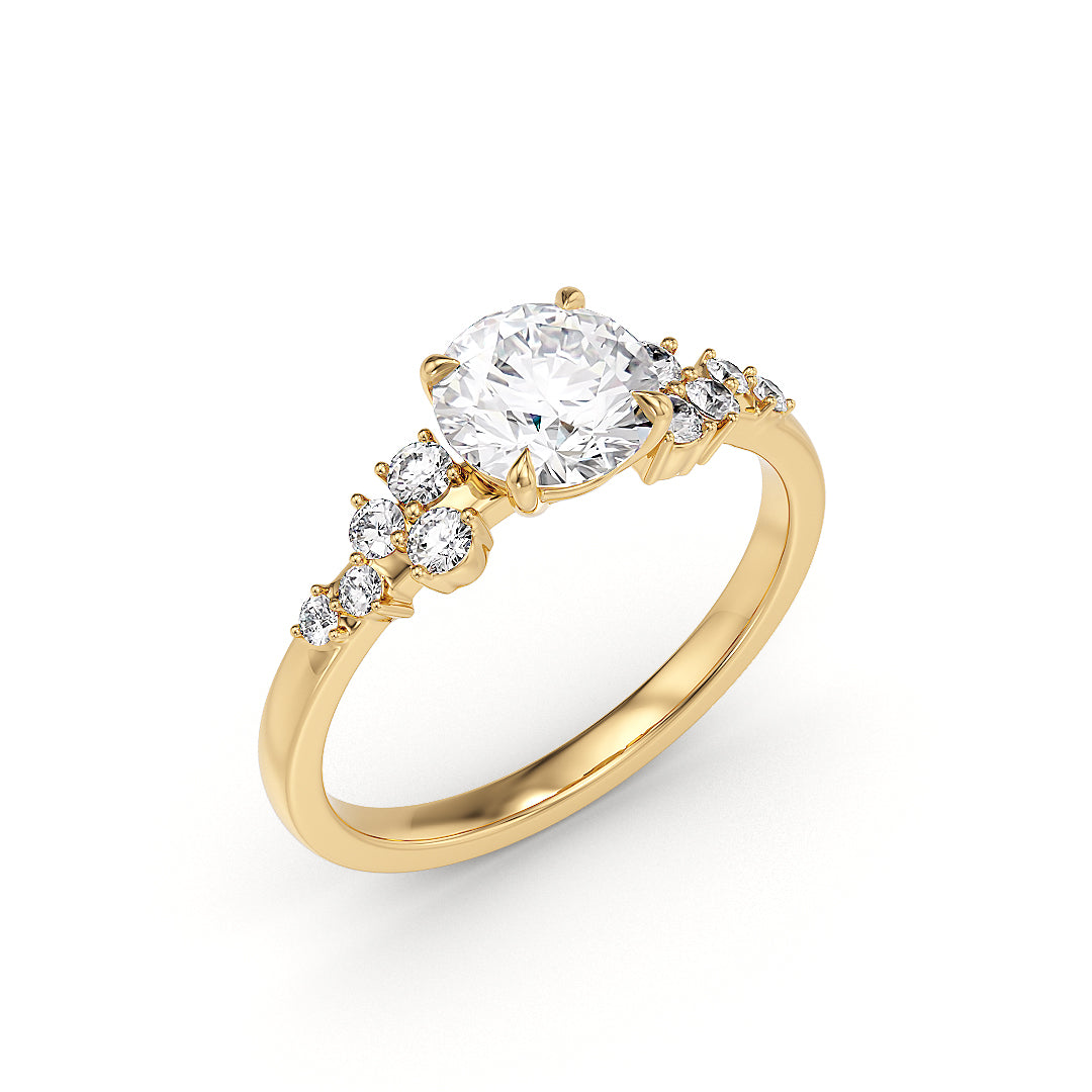 Stellini Diamonds Cinderella Verlobungsring aus Gelbgold mit 1,25 Karat Labordiamant und IGI-Zertifikat, elegante Schmuckkreation