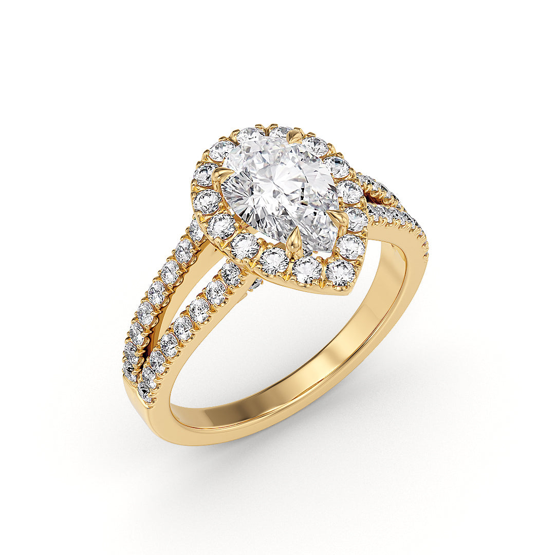 Stellini Diamonds Mirabella Verlobungsring aus Gelbgold mit 1,60 Karat Labordiamant und IGI-Zertifikat, eleganter Verlobungsring
