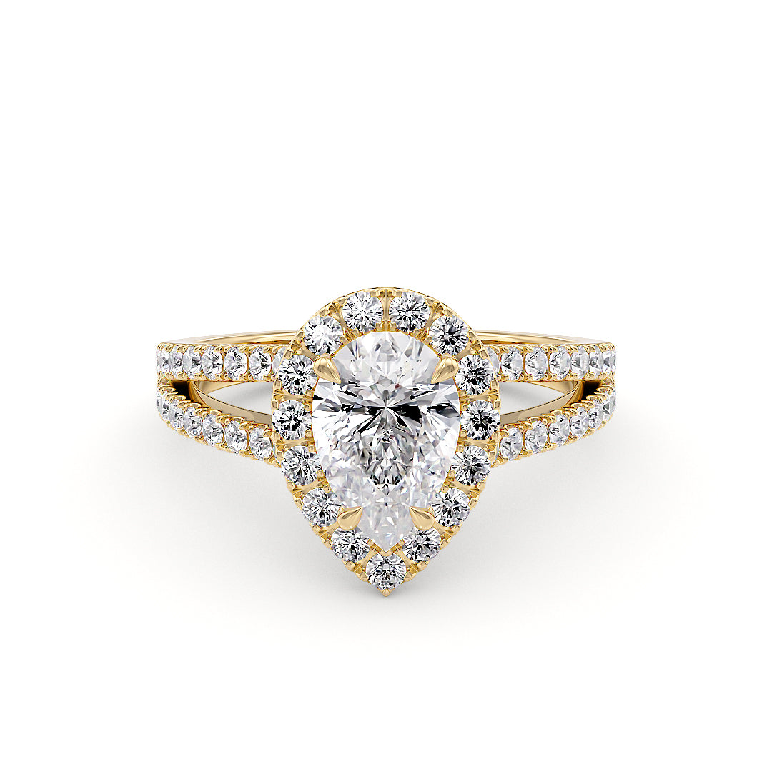 Mirabella Verlobungsring aus Gelbgold mit Labordiamant, 1,60 Karat, IGI-Zertifikat, von Stellini Diamonds.