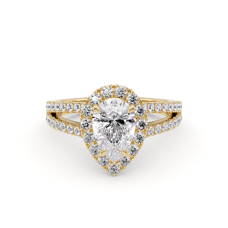 Stellini Diamonds Mirabella Verlobungsring in Gelbgold mit 1,60 Karat Labordiamant und IGI-Zertifikat.