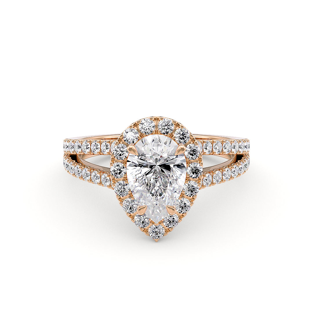 Stellini Diamonds Mirabella Verlobungsring aus 18k Roségold mit Labordiamanten, IGI-Zertifikat, elegant und funkelnd.
