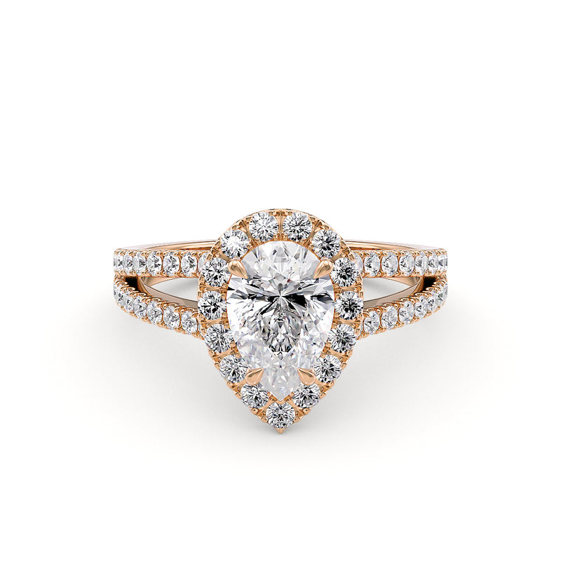 Stellini Diamonds Mirabella Verlobungsring aus 18 Karat Roségold mit Labordiamanten und IGI-Zertifikat, elegante Schmuckkreation