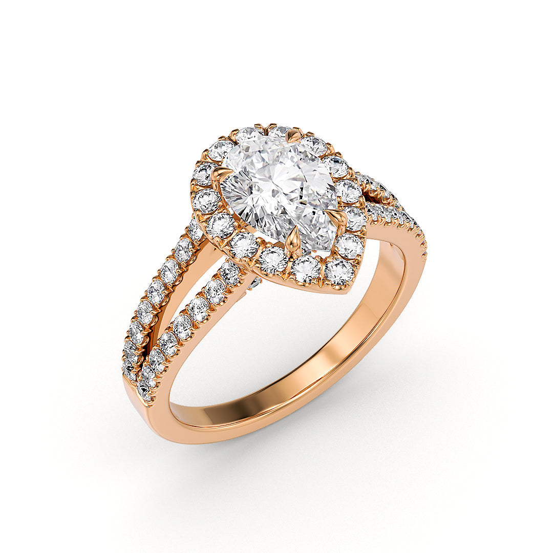 Stellini Diamonds Mirabella Verlobungsring aus 18k Roségold mit Labordiamanten und IGI-Zertifikat, 1,60 Karat.