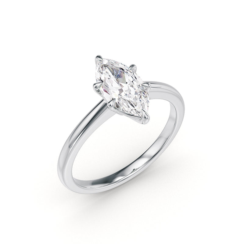 Gianna Verlobungsring in Weißgold mit 1 Karat Labordiamant von Stellini Diamonds, IGI-zertifiziert, elegante Schmuckkreation