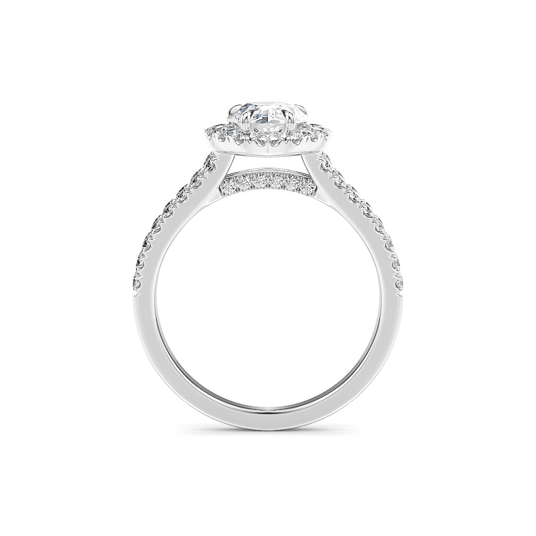 Mirabella Verlobungsring in Weißgold mit Labordiamant, 1,60 Karat, von Stellini Diamonds, mit IGI-Zertifikat.