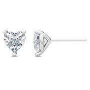 Herz-Diamant-Ohrringe von Stellini Diamonds mit funkelnden Diamanten und eleganter Herzform, silberfarbener Ohrschmuck.