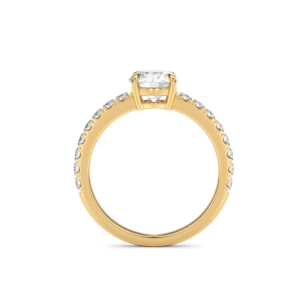 Florence Verlobungsring aus Gelbgold mit 1,00 Karat Labordiamant und IGI-Zertifikat von Stellini Diamonds